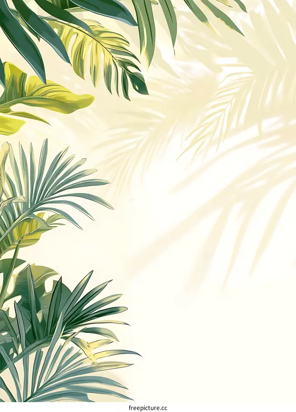 Tropical Leaves Summer Background Illustration