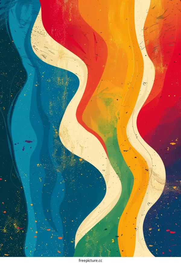 Abstract Colorful Wavy Art Design