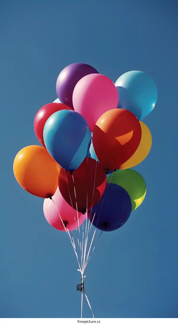 Colorful Balloons Floating in the Sky