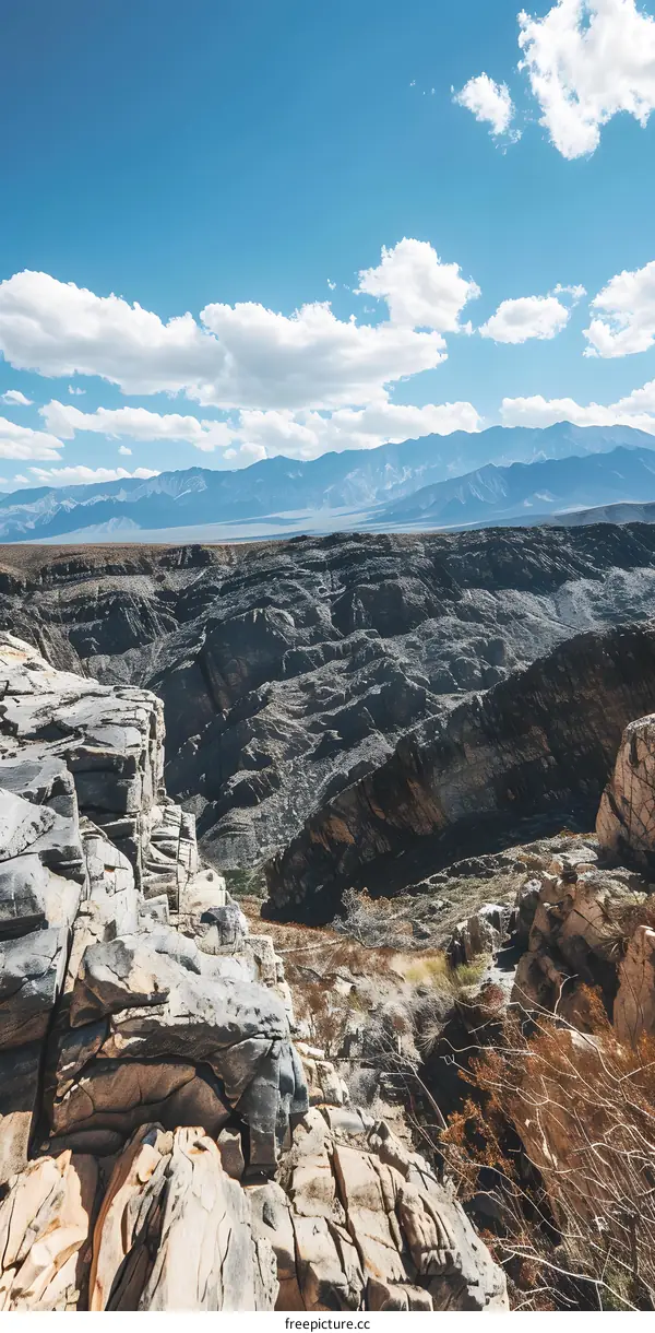 Mountain Landscape With Blue Sky And Clouds