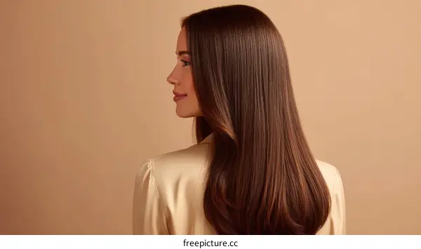 Beautiful Woman with Healthy Long Brown Hair