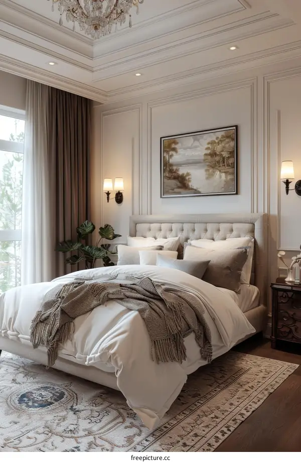 Elegant Bedroom Interior Design with Classic Details