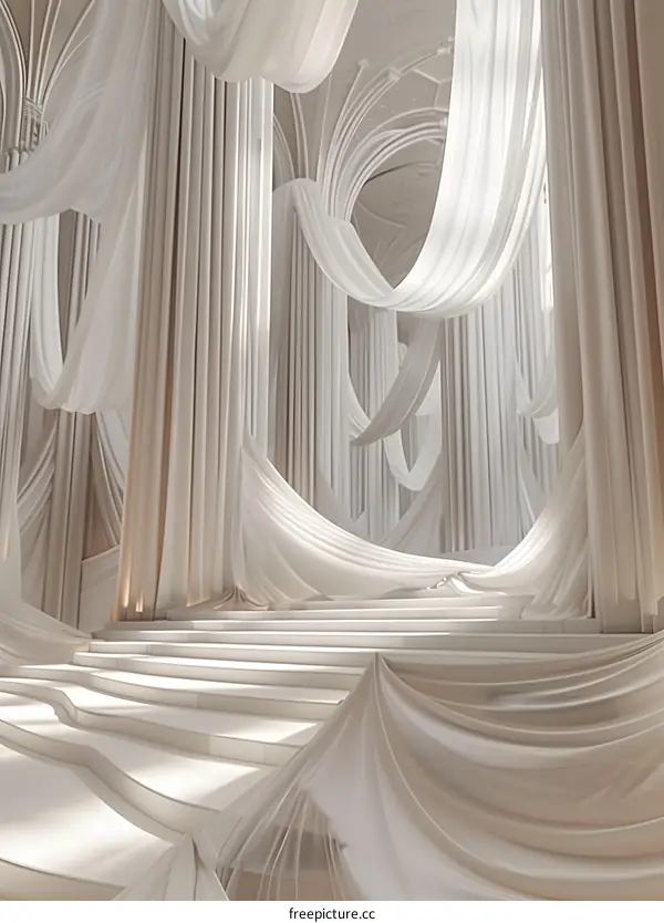 White Draped Fabric Interior Design