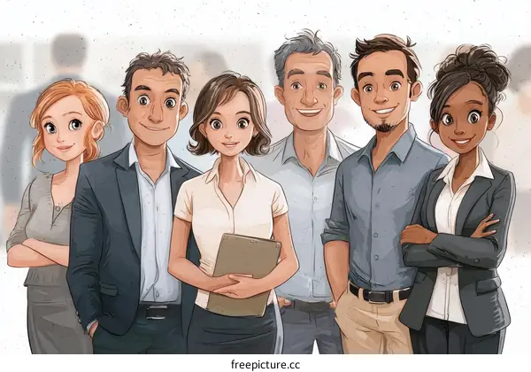 Diverse Business Team Illustration