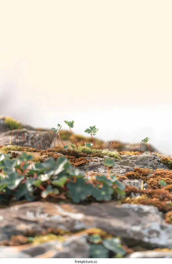 Close Up View of Moss Growing On Rocks