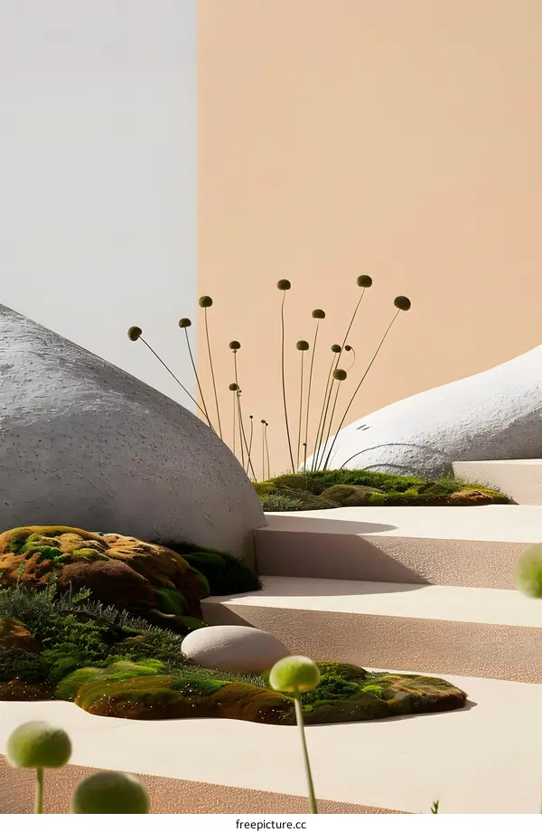 Minimalist Stone and Plant Landscape Design