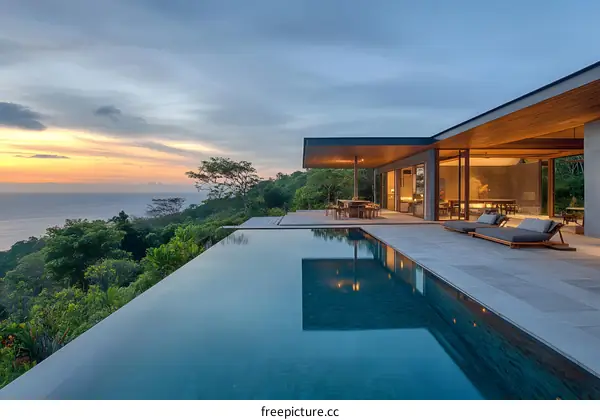 Modern Minimalist Villa with Infinity Pool and Ocean View