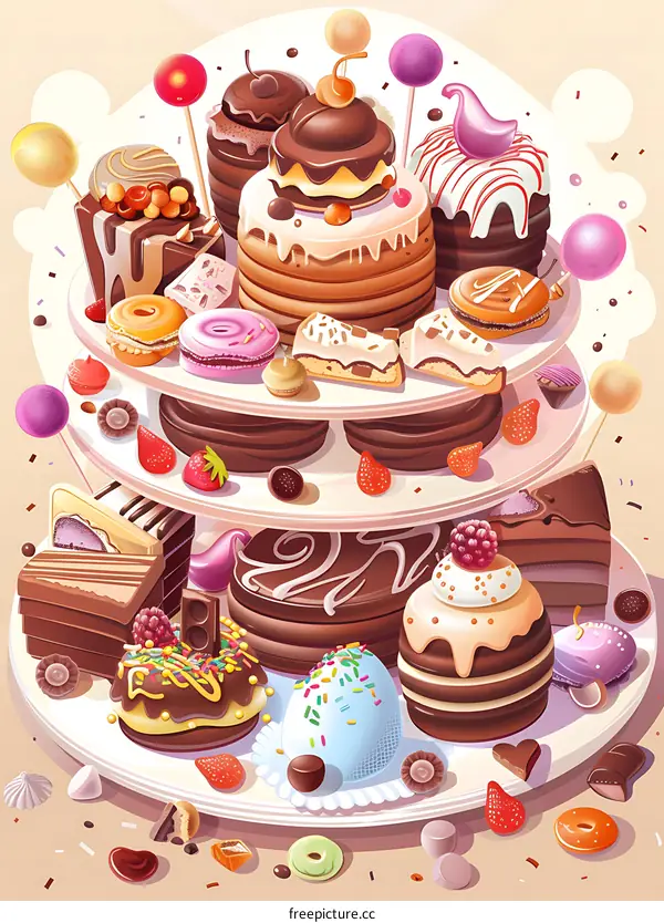 Delicious Cakes and Sweets Dessert Party