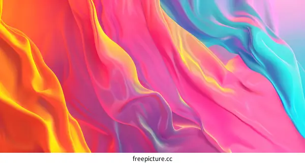 Abstract Colorful Fluid Wavy Lines Background