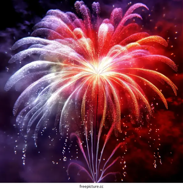 Spectacular Fireworks Display in the Night Sky