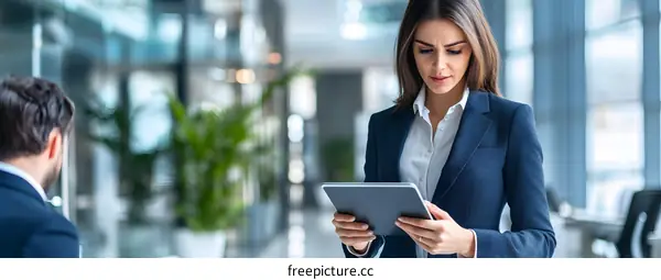 Businesswoman using tablet in office