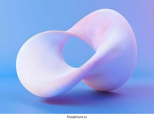 Abstract 3D Twisted Shape with Purple Gradient