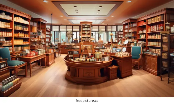 Interior of an Old Fashioned Pharmacy