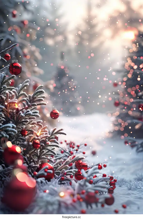 Christmas Tree under the Winter Snow