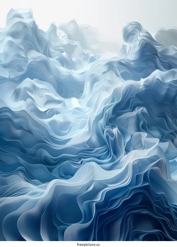 Abstract Blue Wave Formation Illustration