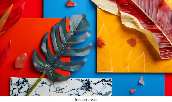 Tropical Leaf and Colorful Backgrounds