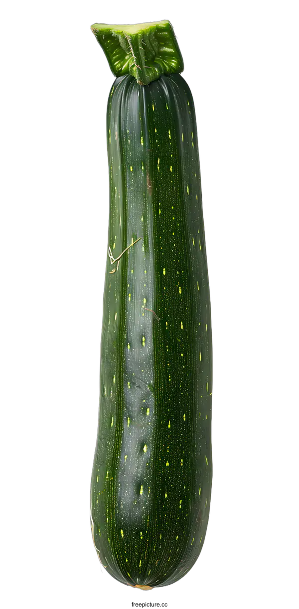 [Transparent Background PNG]Fresh Green Zucchini Vegetable Isolated on White Background