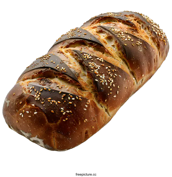 [Transparent Background PNG]Loaf of bread with sesame seeds