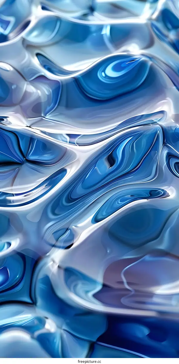 Blue and white abstract painting