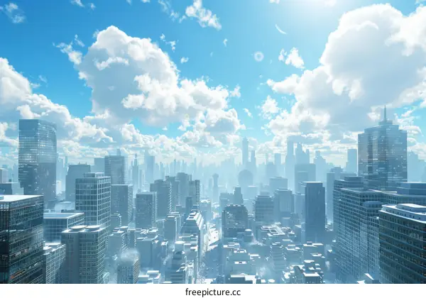 Futuristic Cityscape on a Sunny Day