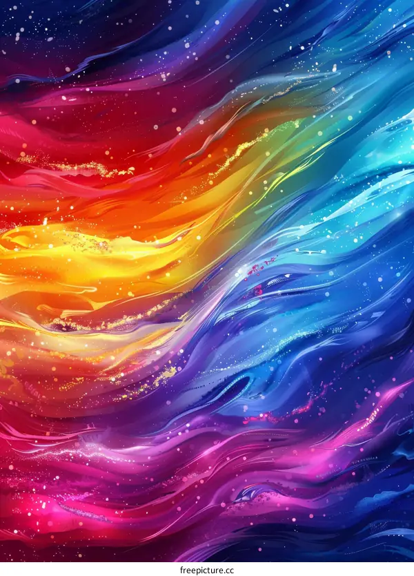 Abstract Expressionist Oil Painting with Dynamic Colors and Motion