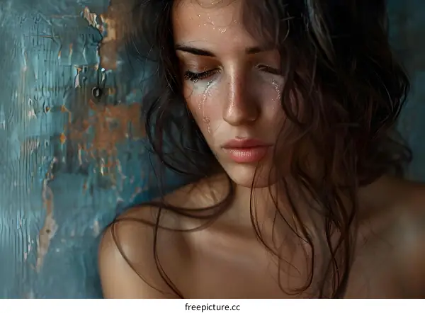 Portrait of a crying woman