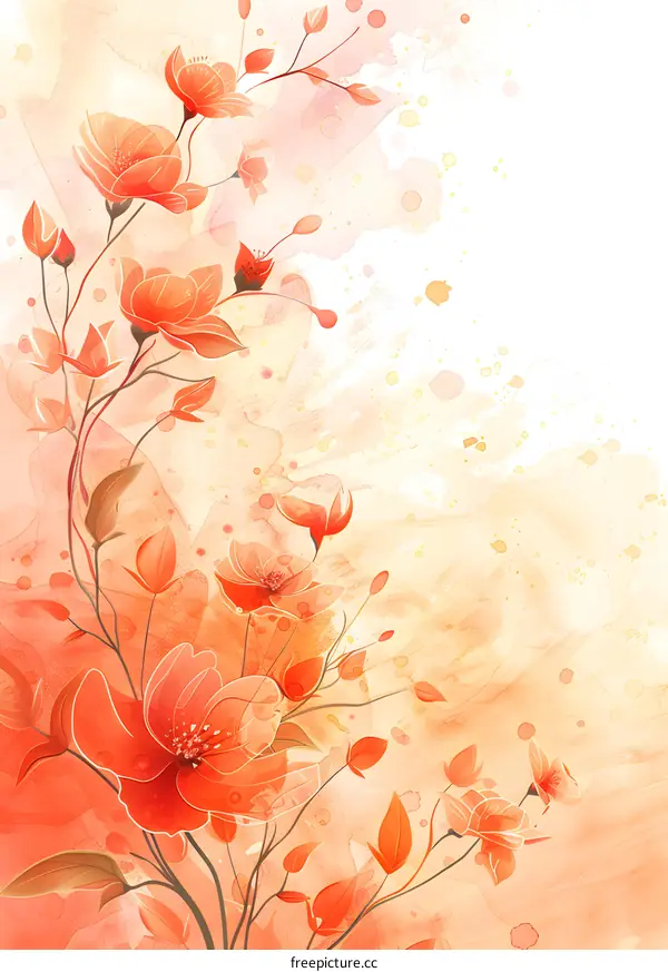 Hand-painted watercolor flowers
