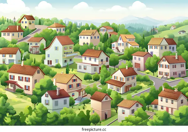 Small Town Houses in Green Hills