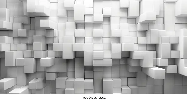 Abstract 3D White Geometric Cube Background