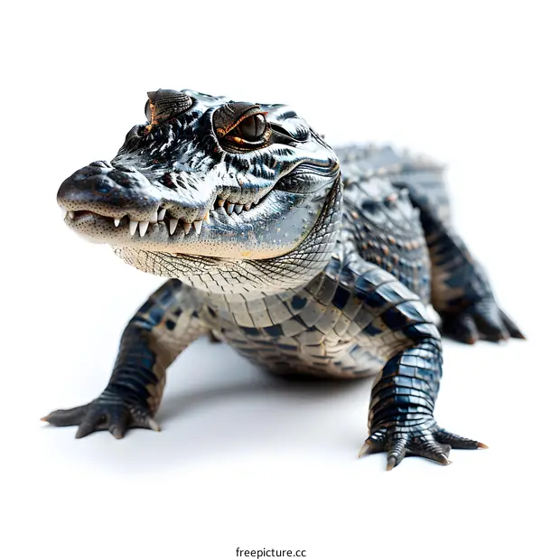 Young Alligator Isolated White Background