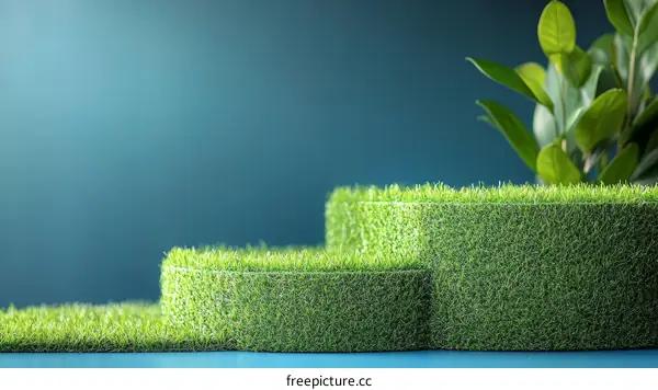 Modern Minimalist Grass Podium Display