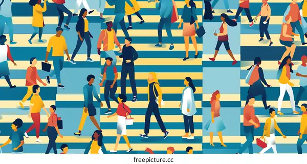 Diversity of People Walking on a Crosswalk