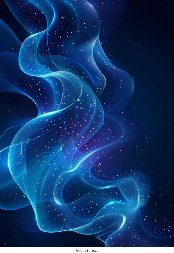 Blue Wavy And Glittering