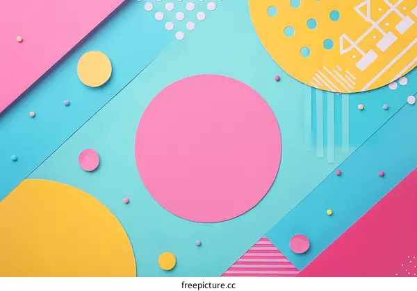 Abstract Geometric Shapes Background With Pastel Colors