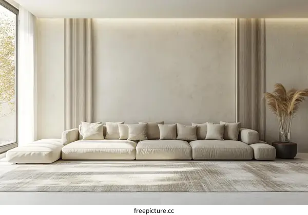 Modern Beige Living Room Interior Design