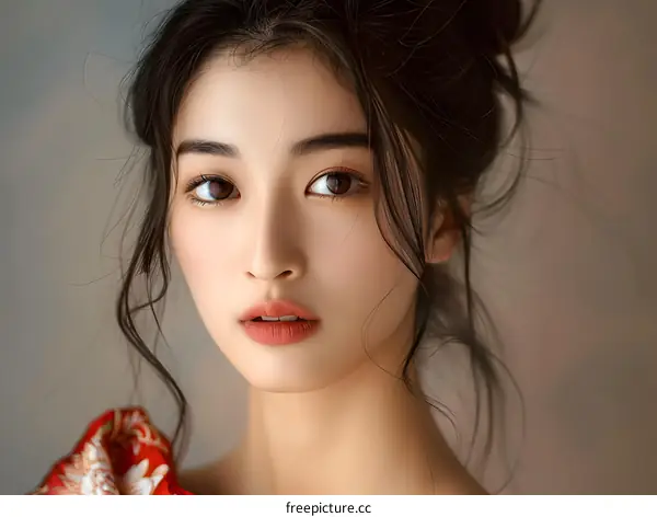 Digital portrait of a young Asian woman