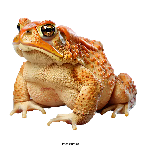 [Transparent Background PNG]Giant Orange Toad on White Background