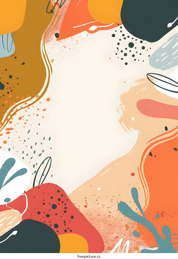 Abstract Art Background With Colorful Shapes And Splashes