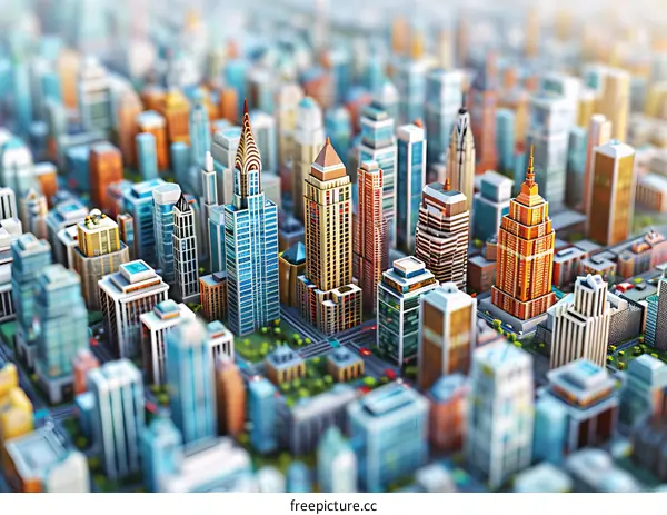 Urban Metropolis: A Dense and Bustling Cityscape