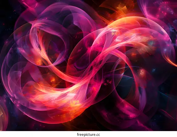 Colorful abstract shapes on black background