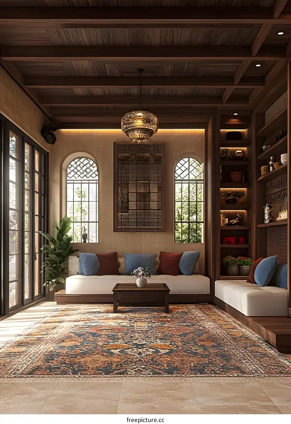 Modern Interior Design with a Traditional Rug