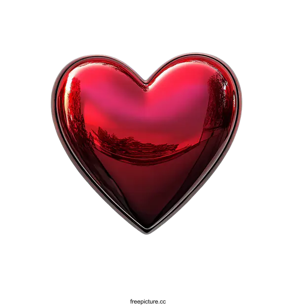 [Transparent Background PNG]Red Heart Shape Abstract Illustration