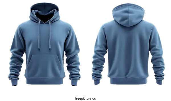 [Transparent Background PNG]Blank Dark Blue Hoodie Mockup