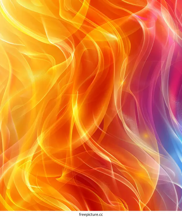 Abstract colorful wavy fire flames background