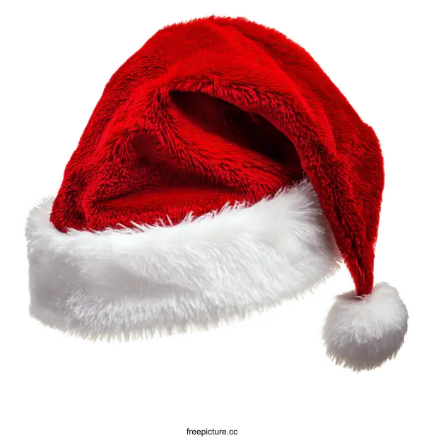 [Transparent Background PNG]Red and White Christmas Santa Hat