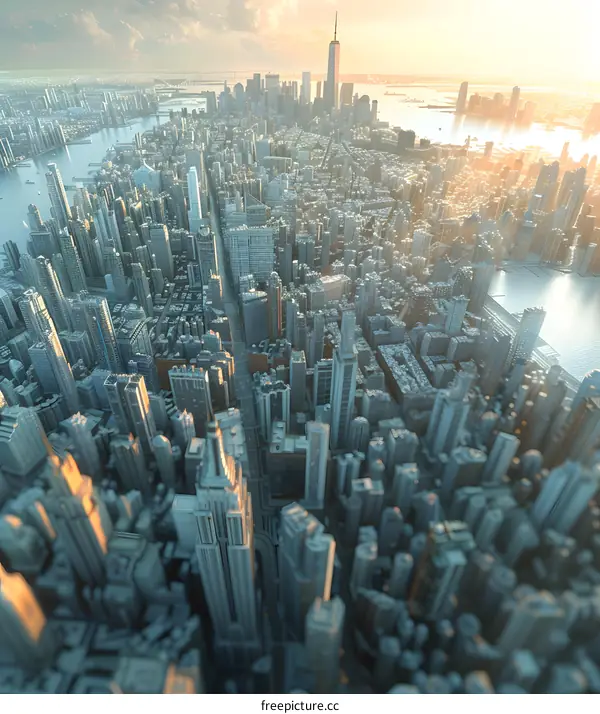 A俯瞰纽约市的航拍照片