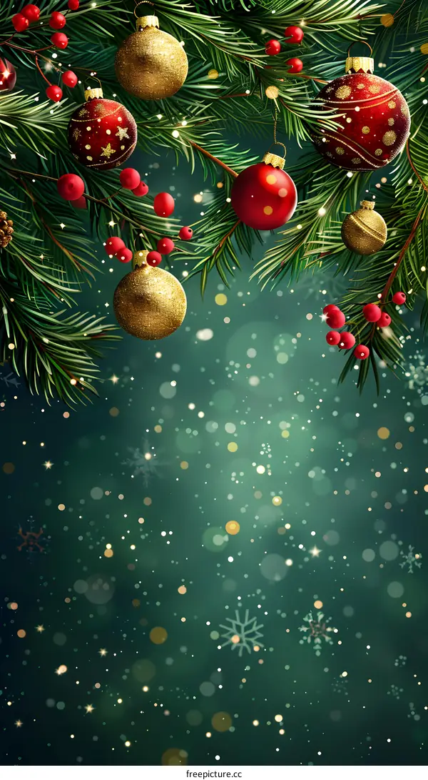 Christmas tree branches decorated for Christmas