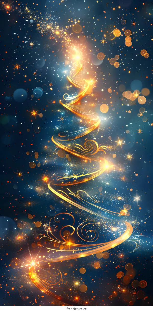 Golden Christmas Tree