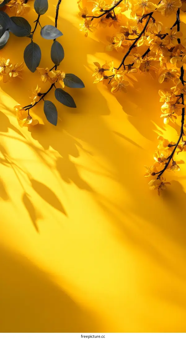 Yellow Floral Arrangement with Shadow Play