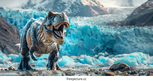 Tyrannosaurus Rex on a Glacial Beach